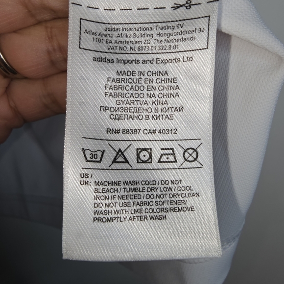 ADIDAS Golf Polo Shirt Size M White and Neon/Pink Men - Picture 7 of 9